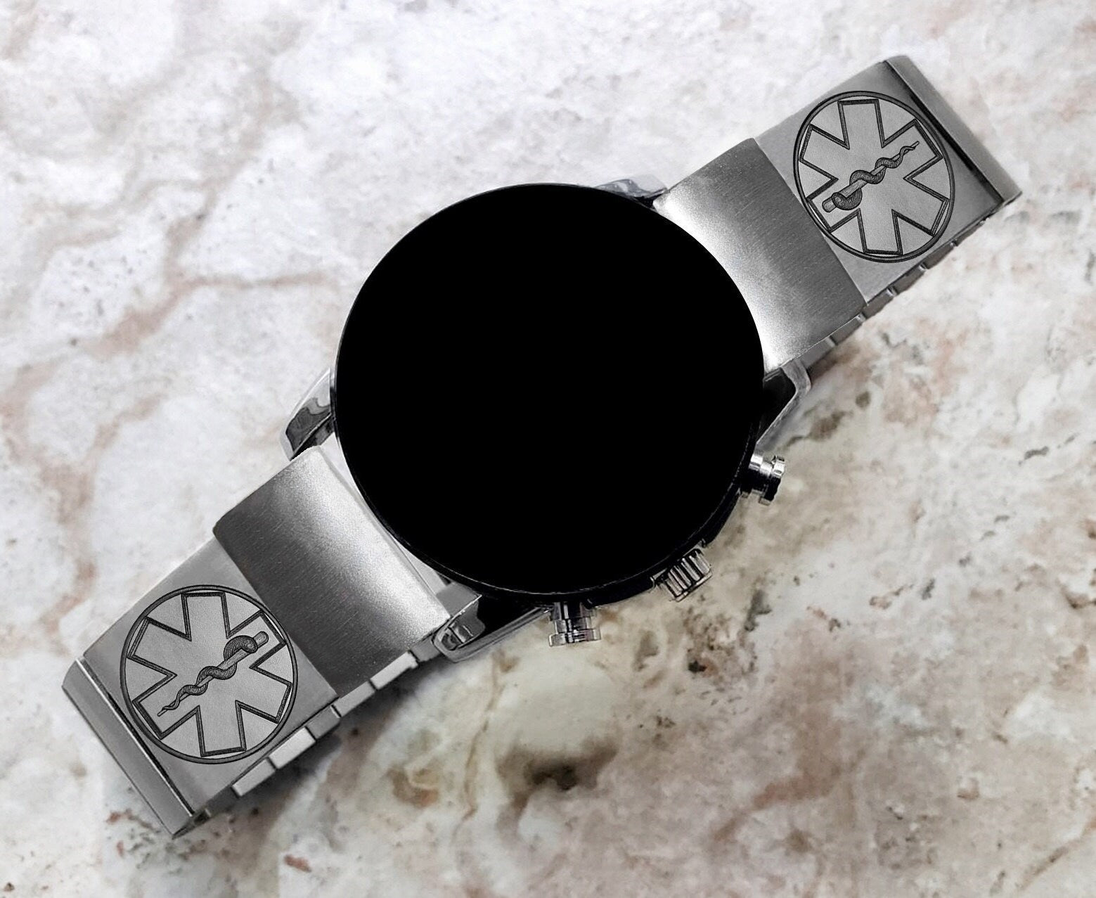 Engraved Watch Band for Garmin epix Pro 51mm Foretrex 601 701 Quatix 3 6X 7X D2 Tactix 7 Pro Instinct 2X Solar Stainless Steel Strap MS2-A26